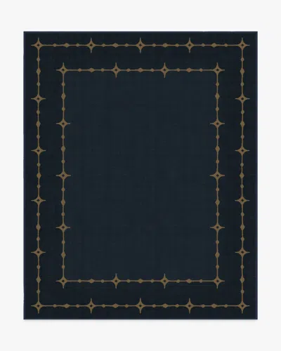 Ruggable Sparkle Border Dark Navy Flatwoven Rug In Blue