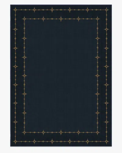 Ruggable Sparkle Border Dark Navy Flatwoven Rug In Blue