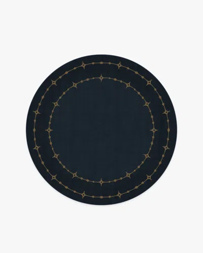 Ruggable Sparkle Border Dark Navy Flatwoven Rug In Blue