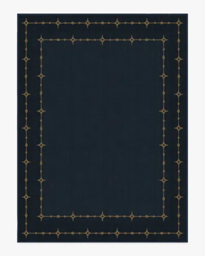 Ruggable Sparkle Border Dark Navy Flatwoven Rug In Blue