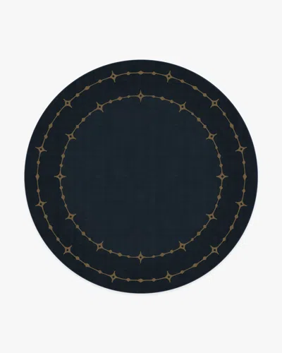 Ruggable Sparkle Border Dark Navy Flatwoven Rug In Blue