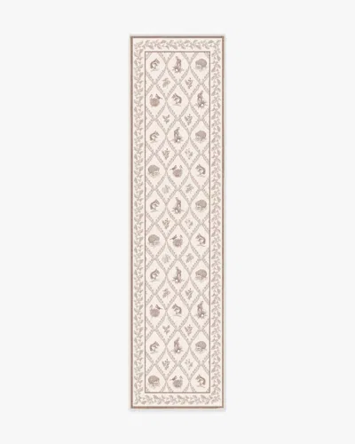 Ruggable Squirrel & Hedgehog Fawn Flatwoven Rug By Sanderson In Neutral