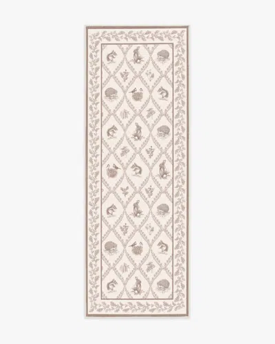 Ruggable Squirrel & Hedgehog Fawn Flatwoven Rug By Sanderson In Neutral