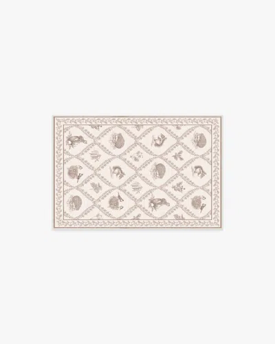 Ruggable Squirrel & Hedgehog Fawn Flatwoven Rug By Sanderson In Neutral