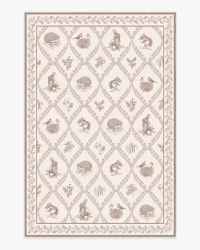 Ruggable Squirrel & Hedgehog Fawn Flatwoven Rug By Sanderson In Neutral