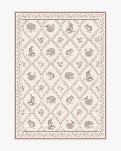 Ruggable Squirrel & Hedgehog Fawn Flatwoven Rug By Sanderson In Neutral