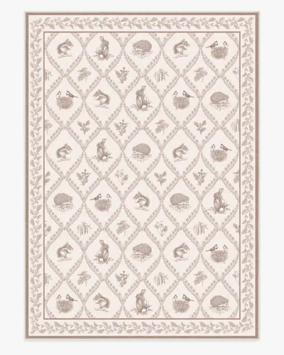 Ruggable Squirrel & Hedgehog Fawn Flatwoven Rug By Sanderson In Pink