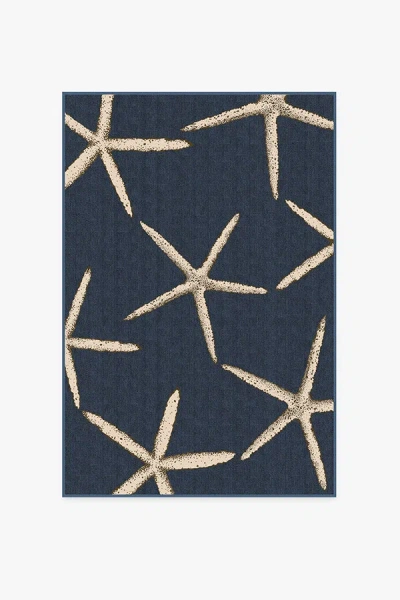 Ruggable Starfish Navy Flatwoven Rug In Blue
