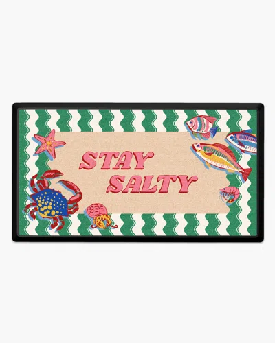 Ruggable Stay Salty Green Large Doormat In Multi
