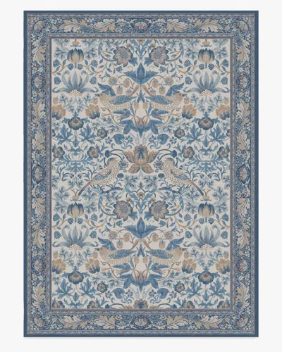 Ruggable Strawberry Thief Indigo & Ivory Flatwoven Rug By Morris & Co. In Multi