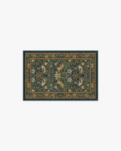 Ruggable Strawberry Thief Indigo Flatwoven Rug By Morris & Co. In Multi
