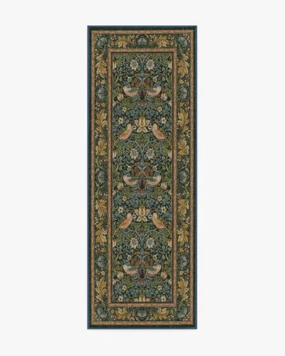 Ruggable Strawberry Thief Indigo Flatwoven Rug By Morris & Co. In Multi