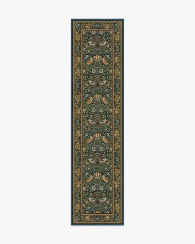 Ruggable Strawberry Thief Indigo Flatwoven Rug By Morris & Co. In Multi