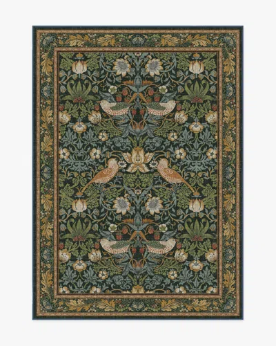 Ruggable Strawberry Thief Indigo Flatwoven Rug By Morris & Co. In Multi