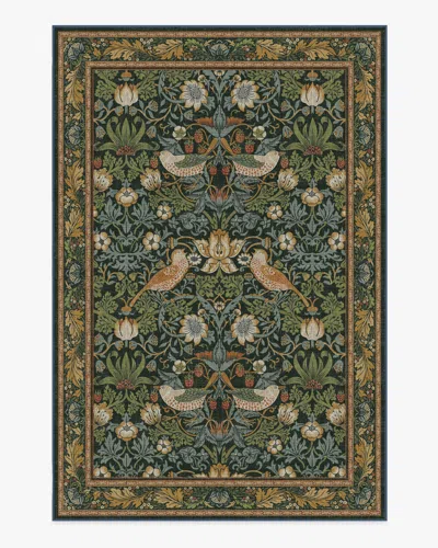 Ruggable Strawberry Thief Indigo Flatwoven Rug By Morris & Co. In Multi