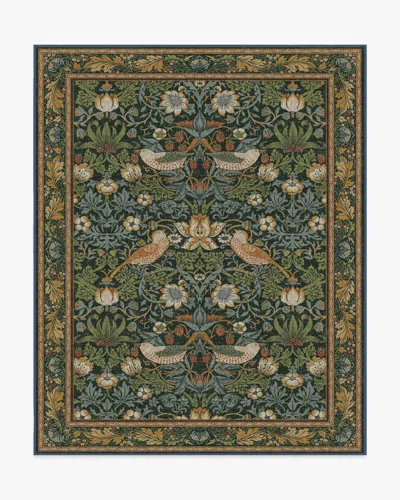 Ruggable Strawberry Thief Indigo Flatwoven Rug By Morris & Co. In Multi