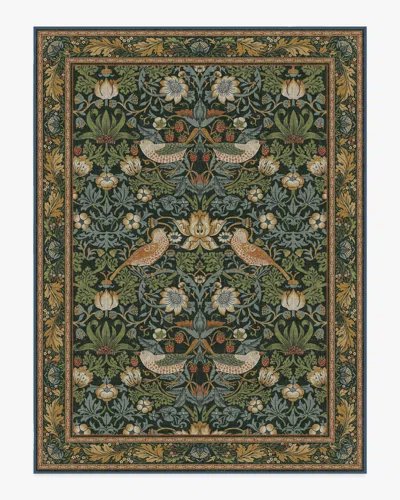 Ruggable Strawberry Thief Indigo Flatwoven Rug By Morris & Co. In Multi