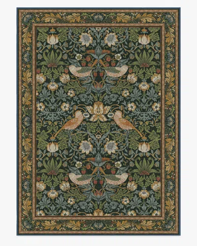 Ruggable Strawberry Thief Indigo Flatwoven Rug By Morris & Co. In Multi