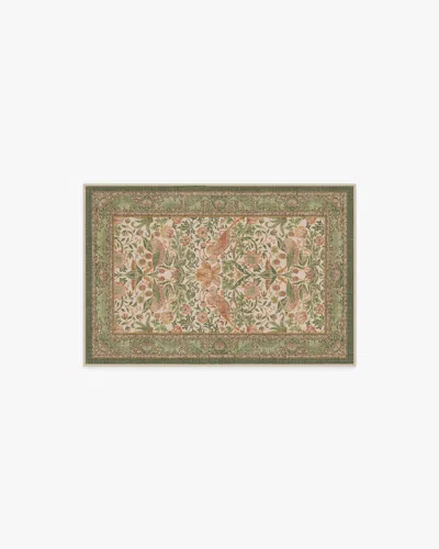 Ruggable Strawberry Thief Sage & Rose Flatwoven Rug By Morris & Co. In Multi