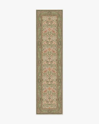 Ruggable Strawberry Thief Sage & Rose Flatwoven Rug By Morris & Co. In Multi