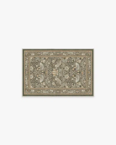 Ruggable Strawberry Thief Stone Gold Flatwoven Rug By Morris & Co. In Brown