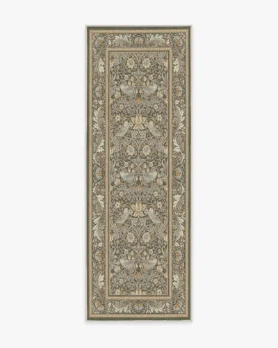 Ruggable Strawberry Thief Stone Gold Flatwoven Rug By Morris & Co. In Brown