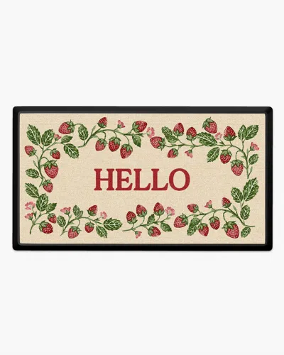 Ruggable Strawberry Vine Hello Large Doormat In Multi