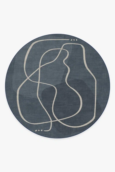 Ruggable Strova Dusk Blue Flatwoven Rug In Animal Print