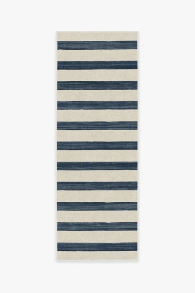 Ruggable Sumi Sailor Stripe Navy Flatwoven Rug In Blue