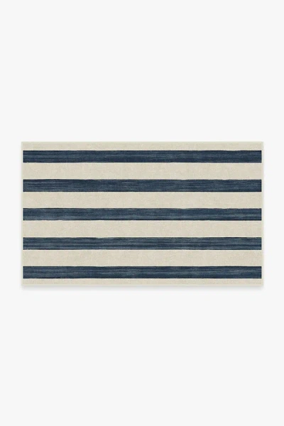 Ruggable Sumi Sailor Stripe Navy Flatwoven Rug In Blue