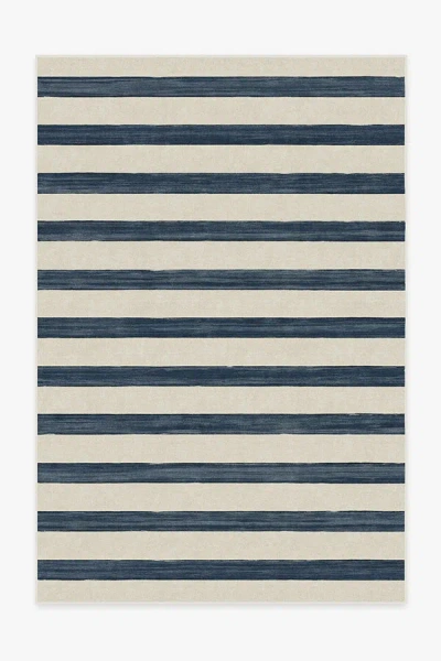 Ruggable Sumi Sailor Stripe Navy Flatwoven Rug In Blue