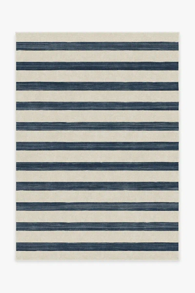 Ruggable Sumi Sailor Stripe Navy Flatwoven Rug In Blue