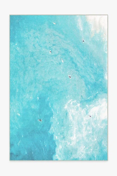 Ruggable Surfers Ocean Blue Outdoor Rug By Gray Malin In Animal Print