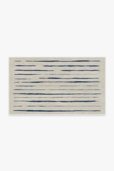 Ruggable Talas Stripe Indigo Flatwoven Rug In Brown