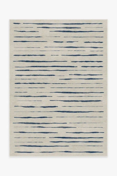 Ruggable Talas Stripe Indigo Flatwoven Rug In Brown