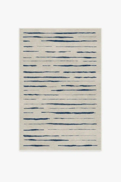 Ruggable Talas Stripe Indigo Flatwoven Rug In Brown