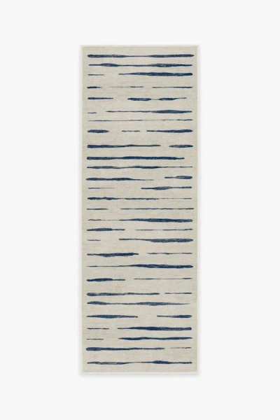 Ruggable Talas Stripe Indigo Flatwoven Rug In Brown