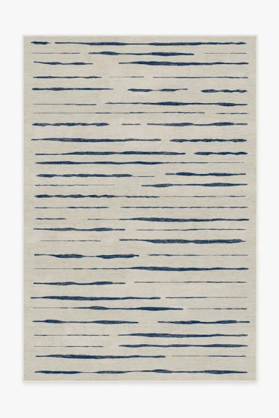 Ruggable Talas Stripe Indigo Flatwoven Rug In Brown