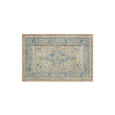 Ruggable Tallulah Blue & Ivory Washable 2-piece Rug And Pad System In Gray