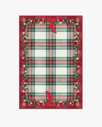 Ruggable Tartan & Floral Red Flatwoven Rug By The Hiltons