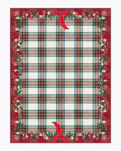 Ruggable Tartan & Floral Red Flatwoven Rug By The Hiltons