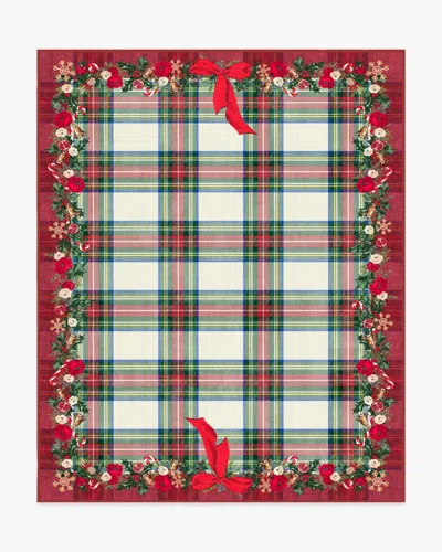 Ruggable Tartan & Floral Red Flatwoven Rug By The Hiltons