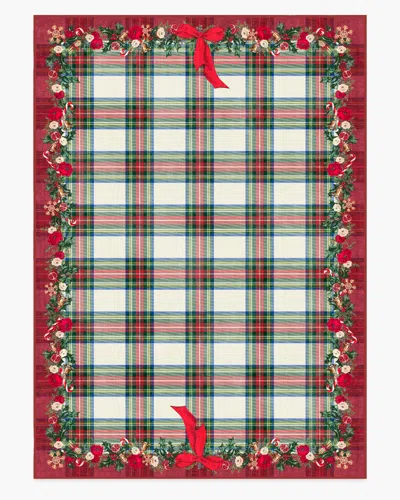 Ruggable Tartan & Floral Red Flatwoven Rug By The Hiltons