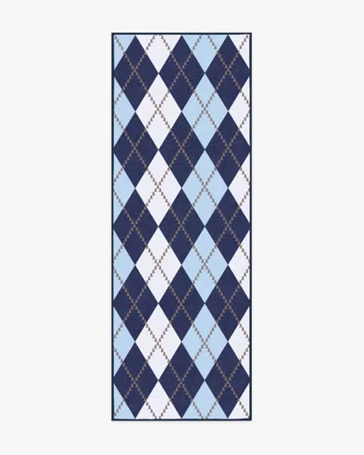 Ruggable Teddy Bear Argyle Navy & Blue Flatwoven Rug By Humberto Leon