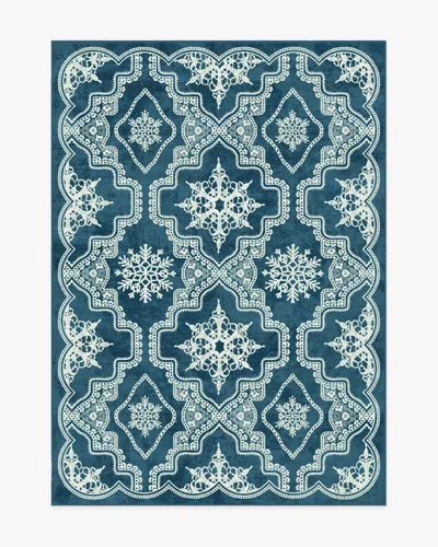 Ruggable The 5th Avenue Snowflake Navy Blue Flatwoven Rug By The Hiltons