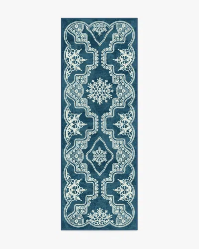 Ruggable The 5th Avenue Snowflake Navy Blue Flatwoven Rug By The Hiltons