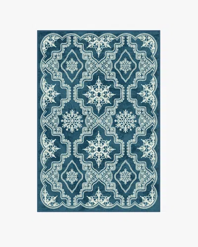 Ruggable The 5th Avenue Snowflake Navy Blue Flatwoven Rug By The Hiltons