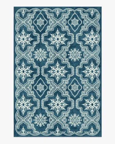 Ruggable The 5th Avenue Snowflake Navy Blue Flatwoven Rug By The Hiltons