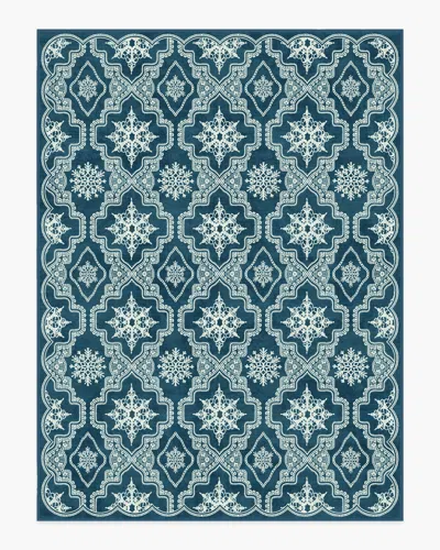 Ruggable The 5th Avenue Snowflake Navy Blue Flatwoven Rug By The Hiltons