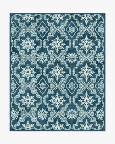 Ruggable The 5th Avenue Snowflake Navy Blue Flatwoven Rug By The Hiltons
